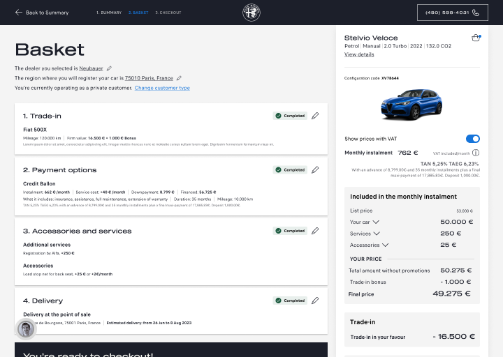 Stellantis — Checkout Flow